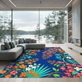 thumbnail image 1 of ODIKA 8'x10' Machine Washable Non-Slip Area Rug, Bohemian Navy Blue High Traffic Rug, Blue, 1268847, 1 of 7