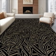 thumbnail image 1 of ODIKA 8'x10' Machine Washable Non-Slip Area Rug, Botanic Dream Interlocking Leaf Vein High Traffic Rug with Pad, Black, 568477, 1 of 8