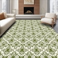 thumbnail image 1 of ODIKA 8'x10' Machine Washable Non-Slip Area Rug, Botanical Dreamscape Interlocking Lattice Modern Luxury High Traffic Rug with Pad, Green, 591219, 1 of 8