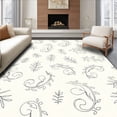 thumbnail image 1 of ODIKA 8'x10' Machine Washable Non-Slip Area Rug, Botanical Scrollwork with Subtle Leaf and Vine Interplay High Traffic Rug, Black, 463944, 1 of 7
