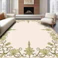 thumbnail image 1 of ODIKA 8'x10' Machine Washable Non-Slip Area Rug, Botanical Vine Interlocking Design with Subtle Baroque Flourish Detailing High Traffic Rug, Beige, 461230, 1 of 7