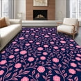 thumbnail image 1 of ODIKA 8'x10' Machine Washable Non-Slip Area Rug, Botanical Vine Scrolls with Delicate Leaf and Blossom Embellishments High Traffic Rug with Pad, Pink, 336754, 1 of 8