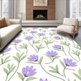 thumbnail image 1 of ODIKA 8'x10' Machine Washable Non-Slip Area Rug, Botanical Vine with Flowing Leaf Motifs High Traffic Rug, Purple, 472724, 1 of 7