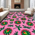 thumbnail image 1 of ODIKA 8'x10' Machine Washable Non-Slip Area Rug, Botanical Whirlwind Design with Dragonfly and Festive Petals High Traffic Rug, Pink, 620554, 1 of 7