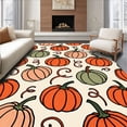 thumbnail image 1 of ODIKA 8'x10' Machine Washable Non-Slip Area Rug, Bountiful Harvest Botanical Countryside Decorative High Traffic Rug with Pad, Orange, 602046, 1 of 8