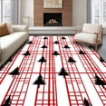 thumbnail image 1 of ODIKA 8'x10' Machine Washable Non-Slip Area Rug, Buffalo Check Christmas Tree Anti Fatigue Farmhouse Style High Traffic Rug, Red, 651778, 1 of 7
