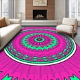 thumbnail image 1 of ODIKA 8'x10' Machine Washable Non-Slip Area Rug, Burst with Symmetrical Zen Garden High Traffic Rug with Pad, Pink, 577339, 1 of 8