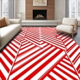 thumbnail image 1 of ODIKA 8'x10' Machine Washable Non-Slip Area Rug, Cane Stripe Festive Season Accent Duo High Traffic Rug, Red, 734286, 1 of 5