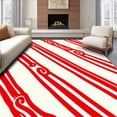 thumbnail image 1 of ODIKA 8'x10' Machine Washable Non-Slip Area Rug, Cane Stripe Holiday Festive Floor High Traffic Rug, Red, 629521, 1 of 7