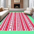 thumbnail image 1 of ODIKA 8'x10' Machine Washable Non-Slip Area Rug, Cane Stripe Pathway with Peppermint Swirl Details High Traffic Rug with Pad, Red, 611016, 1 of 8