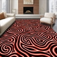 thumbnail image 1 of ODIKA 8'x10' Machine Washable Non-Slip Area Rug, Cane Stripe Swirl Holiday Entrance Duo High Traffic Rug, Black, 623663, 1 of 7