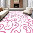 thumbnail image 1 of ODIKA 8'x10' Machine Washable Non-Slip Area Rug, Cane Swirl Holiday Sweet Christmas Floor Accent High Traffic Rug, Pink, 626329, 1 of 7