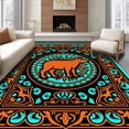 thumbnail image 1 of ODIKA 8'x10' Machine Washable Non-Slip Area Rug, Capybara Inspired by Folk Art High Traffic Rug, Orange, 744026, 1 of 7
