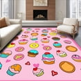 thumbnail image 1 of ODIKA 8'x10' Machine Washable Non-Slip Area Rug, Cartoon Motif Colorful Confection Graphics Design High Traffic Rug, Pink, 459496, 1 of 7
