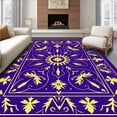 thumbnail image 1 of ODIKA 8'x10' Machine Washable Non-Slip Area Rug, Casbah Snowflake Lattice Holiday Botanical Filigree Design High Traffic Rug, Purple, 502258, 1 of 7