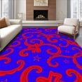 thumbnail image 1 of ODIKA 8'x10' Machine Washable Non-Slip Area Rug, Celestial Dragon Crest Anime Inspired Interlocking Swirl High Traffic Rug, Blue, 701053, 1 of 7