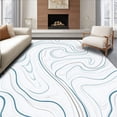 thumbnail image 1 of ODIKA 8'x10' Machine Washable Non-Slip Area Rug, Celestial Drift Interlocking Marble Vein High Traffic Rug with Pad, Ivory, 566139, 1 of 8
