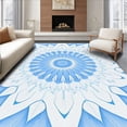 thumbnail image 1 of ODIKA 8'x10' Machine Washable Non-Slip Area Rug, Celestial Petal Motif High Traffic Rug, Blue, 615720, 1 of 7