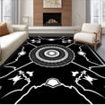 thumbnail image 1 of ODIKA 8'x10' Machine Washable Non-Slip Area Rug, Celestial Starburst Motif with Abstract Interlocking Lines High Traffic Rug with Pad, Black, 516066, 1 of 8