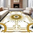 thumbnail image 1 of ODIKA 8'x10' Machine Washable Non-Slip Area Rug, Celestial Sunburst Design Fringe Throw with Symbol Details High Traffic Rug, Gold, 714609, 1 of 7