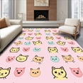 thumbnail image 1 of ODIKA 8'x10' Machine Washable Non-Slip Area Rug, Charming Kitty Playful Cartoon High Traffic Rug with Pad, Pink, 719131, 1 of 8