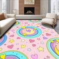 thumbnail image 1 of ODIKA 8'x10' Machine Washable Non-Slip Area Rug, Charming and Celestial with Hearts Stars High Traffic Rug with Pad, Pink, 365578, 1 of 8
