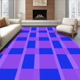 thumbnail image 1 of ODIKA 8'x10' Machine Washable Non-Slip Area Rug, Checkered Interlocking with Gradient Lilac and Plum Stripes High Traffic Rug, Blue, 613664, 1 of 7