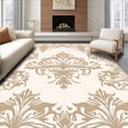 thumbnail image 1 of ODIKA 8'x10' Machine Washable Non-Slip Area Rug, Chic Damask Style with Timeless Elegance High Traffic Rug, Beige, 346459, 1 of 7