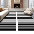 thumbnail image 1 of ODIKA 8'x10' Machine Washable Non-Slip Area Rug, Chic Striped Ultramodern Fashionable Trendy Aesthetic Accent High Traffic Rug, Black, 585933, 1 of 5