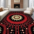 thumbnail image 1 of ODIKA 8'x10' Machine Washable Non-Slip Area Rug, Christmas Burst Festive Hook Kit Holiday Throw Accent High Traffic Rug with Pad, Black, 634323, 1 of 8