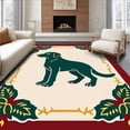 thumbnail image 1 of ODIKA 8'x10' Machine Washable Non-Slip Area Rug, Christmas Canine Crochet with Decorative Border Motifs High Traffic Rug with Pad, Maroon, 635752, 1 of 8