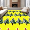 thumbnail image 1 of ODIKA 8'x10' Machine Washable Non-Slip Area Rug, Christmas Tree Farm with Evergreen Grove Seasonal Display High Traffic Rug, Yellow, 625411, 1 of 7