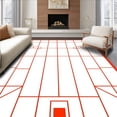 thumbnail image 1 of ODIKA 8'x10' Machine Washable Non-Slip Area Rug, Classic Baseball Field Inspired Interlocking Grid Patch High Traffic Rug, Red, 676040, 1 of 5