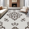 thumbnail image 1 of ODIKA 8'x10' Machine Washable Non-Slip Area Rug, Classic Damask Inspired with Elegant Scrollwork and Subtle Ornamental Details High Traffic Rug, Gray, 461598, 1 of 7