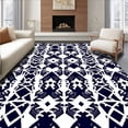 thumbnail image 1 of ODIKA 8'x10' Machine Washable Non-Slip Area Rug, Classic Grid Floor Covering with Modern Twist High Traffic Rug with Pad, Black, 560385, 1 of 8