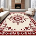 thumbnail image 1 of ODIKA 8'x10' Machine Washable Non-Slip Area Rug, Classic Medallion Scrollwork with Elegant Floral Ornaments High Traffic Rug, Beige, 661640, 1 of 7