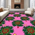thumbnail image 1 of ODIKA 8'x10' Machine Washable Non-Slip Area Rug, Classic Plaid Evergreen Forest Motif with Delicate Details High Traffic Rug with Pad, Pink, 732035, 1 of 8