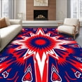thumbnail image 1 of ODIKA 8'x10' Machine Washable Non-Slip Area Rug, Classic Starburst Hook And Loop Kit Featuring Iconic Banner Motif High Traffic Rug with Pad, Red, 651688, 1 of 8