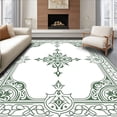 thumbnail image 1 of ODIKA 8x10 Machine Washable Non-Slip Area Rug, Classic Trellis with Faded Rococo Flourishes High Traffic Rug, Green, 551553, 1 of 7