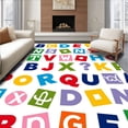thumbnail image 1 of ODIKA 8'x10' Machine Washable Non-Slip Area Rug, Colorful ABC Blocks and Numerals Oval Educational High Traffic Rug with Pad, Red, 695944, 1 of 8