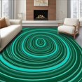 thumbnail image 1 of ODIKA 8'x10' Machine Washable Non-Slip Area Rug, Concentric Wave Decorative High Traffic Rug with Pad, Green, 528961, 1 of 8