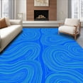 thumbnail image 1 of ODIKA 8'x10' Machine Washable Non-Slip Area Rug, Contemporary Abstract Wave Design High Traffic Rug, Blue, 369405, 1 of 7