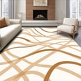thumbnail image 1 of ODIKA 8'x10' Machine Washable Non-Slip Area Rug, Contemporary Abstract Wave Motifs in Layered Neutral Shades High Traffic Rug, Beige, 385184, 1 of 7