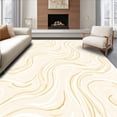 thumbnail image 1 of ODIKA 8'x10' Machine Washable Non-Slip Area Rug, Contemporary Curvilinear Swirl Motif with Interlocking Flowing Lines High Traffic Rug, Beige, 467637, 1 of 7