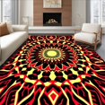 thumbnail image 1 of ODIKA 8'x10' Machine Washable Non-Slip Area Rug, Crystalline Fractal Accent with Prismatic Burst High Traffic Rug with Pad, Red, 660283, 1 of 8