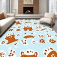 thumbnail image 1 of ODIKA 8'x10' Machine Washable Non-Slip Area Rug, Cuddly Teddy Bear Play with Paw Print Border Design High Traffic Rug with Pad, Blue, 721437, 1 of 8