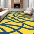 thumbnail image 1 of ODIKA 8'x10' Machine Washable Non-Slip Area Rug, Curved Ribbon Abstract Contemporary Decorative Surface Design High Traffic Rug, Yellow, 467179, 1 of 7