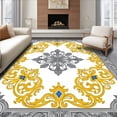 thumbnail image 1 of ODIKA 8'x10' Machine Washable Non-Slip Area Rug, Damask Flourish with Sophisticated Palace High Traffic Rug, Gold, 657589, 1 of 7