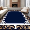 thumbnail image 1 of ODIKA 8'x10' Machine Washable Non-Slip Area Rug, Decorative Edged Slip Resistant Accent High Traffic Rug with Pad, Navy, 442324, 1 of 8