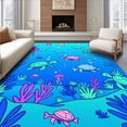 thumbnail image 1 of ODIKA 8'x10' Machine Washable Non-Slip Area Rug, Deep Ocean Discovery Ensemble Vibrant Animated Ecosystem High Traffic Rug, Blue, 720663, 1 of 7